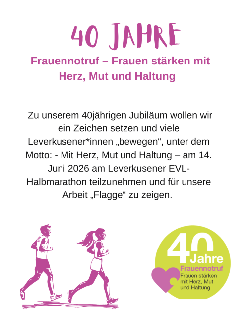 40 Jahre Frauennotruf - Frauen stärken mit Herz, Mut und Haltung